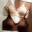 Tối giản Solid Deep V Halter Bralette Liền mạch mỏng Dây đeo có thể điều chỉnh Đồ lót không dây