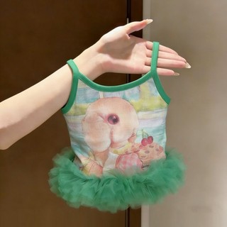 Quần áo trẻ em bé gái áo khoác ngoài mặc mùa hè thời trang trẻ em màu xanh lá cây không tay dây áo