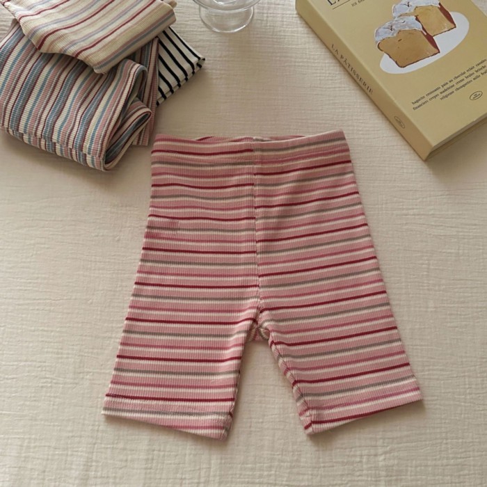 Nữ Co Giãn Mỏng Khu Phố Quần Quần Short Đạp Xe Cho Bé Mùa Hè Phong Cách Mới Hố Sọc Đáy Quần Trẻ