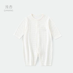 Áo liền quần cho bé mùa xuân hè cotton mỏng loại A không xương sơ sinh bên trong mặc thoáng k