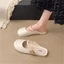 Giày một mảnh mũi tròn có khóa rỗng Mary Jane nửa trơn nữ phong cách retro ngọt ngào mát mẻ n