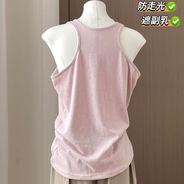 Áo yếm màu hồng dành cho nữ thường ngày Racer Top