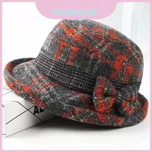 Mũ Fedora mùa thu đông dành cho các bà mẹ có họa tiết rồng Phượng hoàng và vành ngắn
