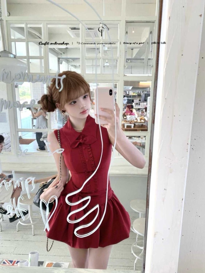 Pure Desire Sleeveless Flower Dress Women Summer New Design Korean Style Sweet Waist Slimming
