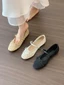 rỗng phong cách Trung Hoa Mary Jane đáy phẳng miệng nông phối ren với váy nơ mới buổi tối giày n