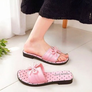 Popular Summer Fragrance New Style Slippers, Bow Square Toe, Fashionable Korean Version, Non-s