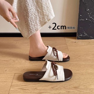 French Style Flat-soled Open-toed Flip-flops For Women, Summer New Style, Skirt, Lace-up, Hol