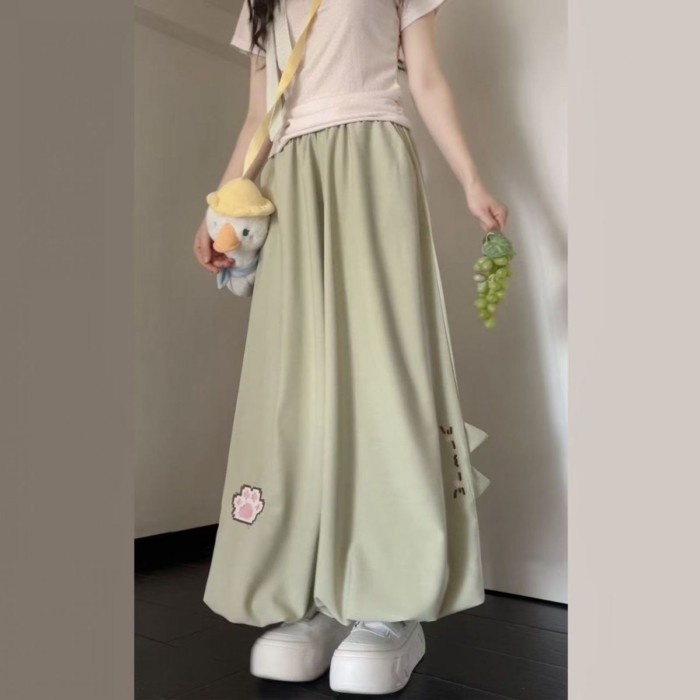 Mềm Mại Mèo Thêu Mùa Hè Bloomers Rời Mùa Hè Mới Dễ Thương Quần Âu Phong Cách Đại Học Sinh Viên Q