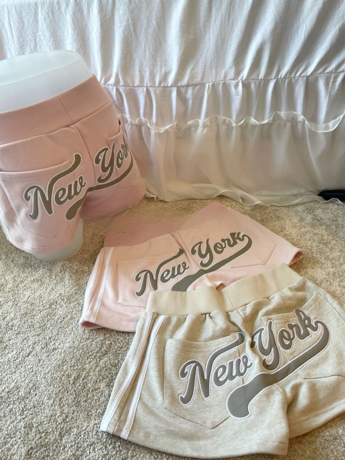 Cotton Nguyên Chất Mỹ Quần Short Eo Thấp Áo Khoác Ngoài Nữ Màu Hồng Thương Hiệu Giày Thể Thao Ch