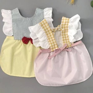 Bạch Tuyết Nguyên Chất Cho Trẻ Em Tạp Dề Cotton Chống Thấm Nước Chống Bẩn Áo Mặc Ngược Quần Áo T