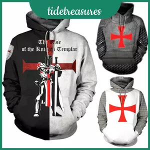 Hợp thời trang và bền bỉ Unisex Knights Templar Cosplay Áo thun in 3d Áo Hoodie thông thường