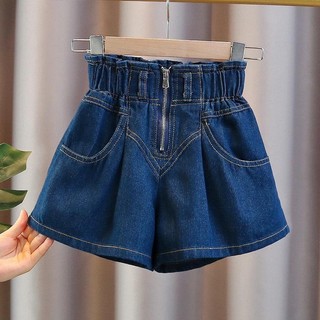 Váy denim mùa hè cho bé gái, quần đùi dạo phố cho trẻ em cỡ vừa và lớn, quần khoác ngoài đa năng ch