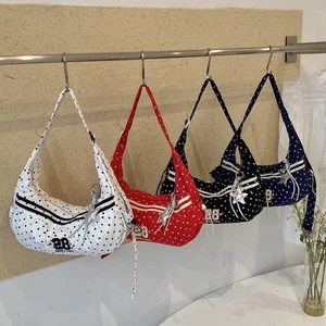 Túi Yunduo kiểu mới đa năng, phong cách phương Tây, màu sắc tương phản, nếp gấp chữ chấm bi,