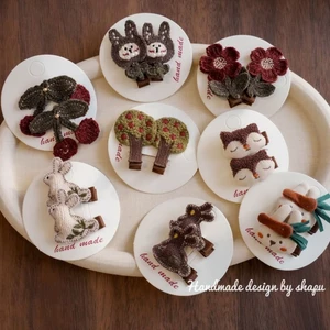 Hàn Quốc Phong Cách Rừng Handmade Vải Thỏ Hoa Anh Đào Kẹp Tóc Dễ Thương Cho Bé Gãy Tóc Nổ Kẹp Bên