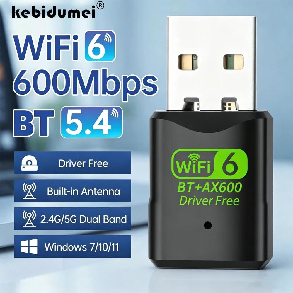 [Sẵn sàng] Card mạng không dây USB 600Mbps WiFi 6 2.4G / 5GHz Bluetooth 5.4 USB Wifi Dongle Adapter Driver-Miễn phí cho PC Win10 / 11