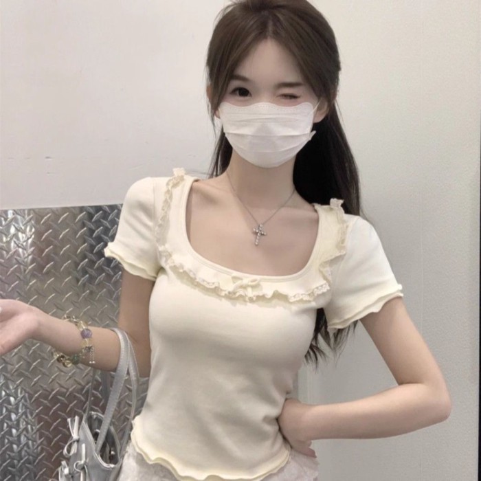 mối nối ngọt ngào và cay nồng phong cách mùa hè Phong cách Hàn Quốc thuần khiết khao khát cổ vuô