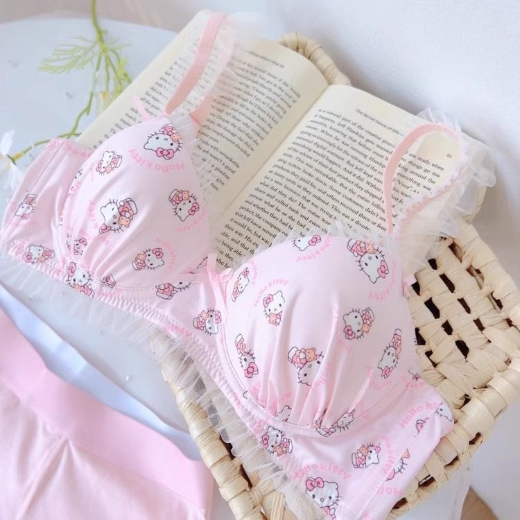 Áo Ngực Hình Mèo Cho Bé Gái Phong Cách Nhật Bản, Thiết Kế Ngọt Ngào