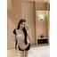 Pink Polka Dot Oblique Shoulder Camisole Women's Waist Slimming Slim Sleeveless Outer Wear De