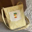 Go Out For An Outing, Fresh Yellow Plaid Canvas Crossbody Apple Pocket Travel Crossbody Bag, Ret
