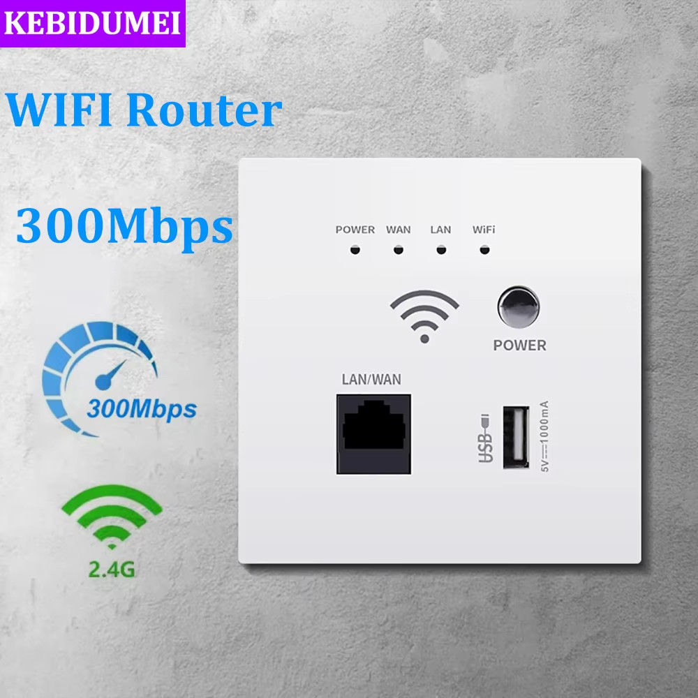 2 Chiếc 300Mbps Ổ Cắm WiFi Không Dây RJ45 AP Rơ Le 2.4GHz Bộ Định Tuyến WiFi Không Dây Ổ Cắm USB Thông Minh 220V Điện Nhúng Tường WIFI Repeater