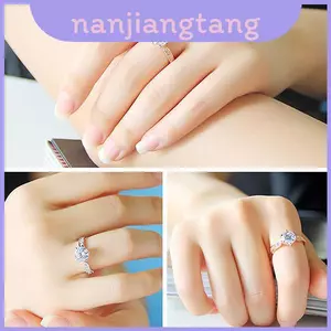 Nhẫn pha lê nước thanh lịch với thiết kế hình học dành cho nam nữ dịp đặc biệt