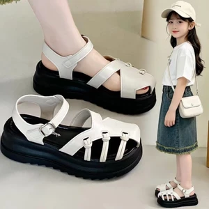 dép mới mùa hè cho bé gái, dép Baotou trẻ em vừa và lớn, giày đi biển thời trang cho bé gái, dép