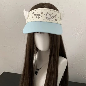 Korean Kitten Letter Embroidery Empty Top Hat Summer Casual Versatile Sun Protection Hat Outdoor