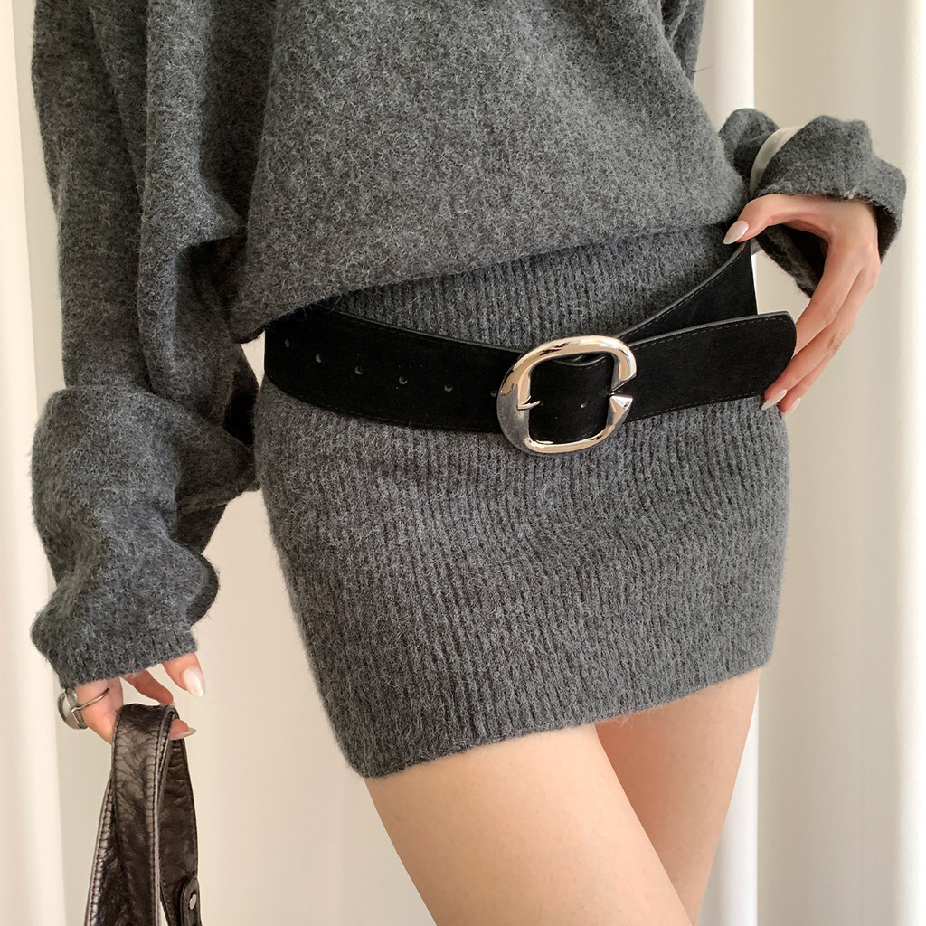 Thắt lưng nữ cao cấp họa tiết nỉ da lộn, đai rộng, phù hợp váy và quần jeans