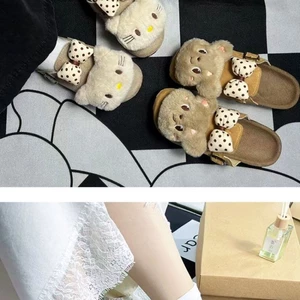 Cute Cartoon Cat Birkenstock Shoes Baotou Half Slippers Women's Outerwear New Spring And Winter