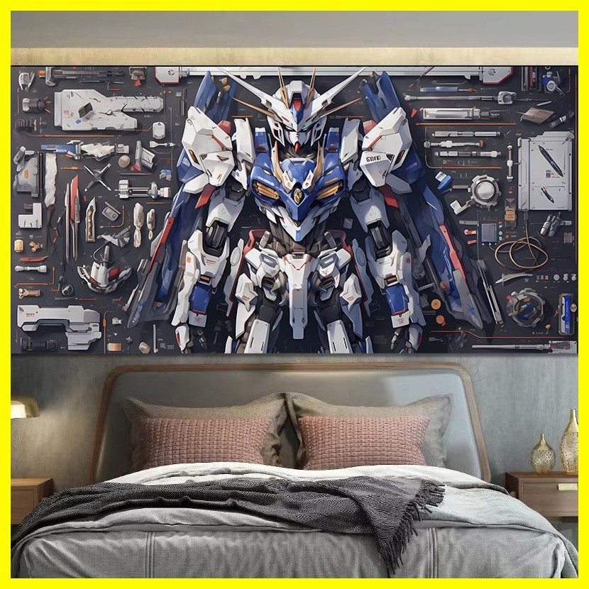 [ZOCI] Tấm thảm Gundam Mobile Suit Gundam Tấm thảm ngoại vi Anime Ký túc xá Vải nền cho thuê Trang trí nhà Vải sửa đổi phòng Vải treo tường