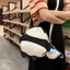 Túi đeo chéo gấu trúc vui vẻ phong cách Hàn Quốc có túi chất liệu Nylon di động và