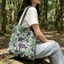 Forest Style Fresh Floral Canvas Bag Large Capacity Shoulder Bag With Artistic Atmosphere, Versa