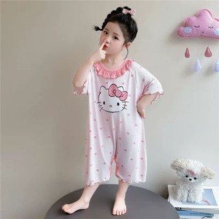 Trẻ em Ice Silk 1 Bộ Đồ Ngủ Bé Gái Mùa Hè Mỏng Bé Gái Bé Dễ Thương Điều Hòa Quần Áo Nhà 1 Túi Ngủ