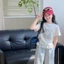 bé gái áo thun ngắn tay mùa hè phong cách mới ngọt ngào in hoạt hình áo cổ tròn hợp thời trang d