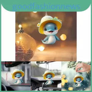 Phụ kiện xe hơi cá heo Acrylic vui nhộn Mặt dây chuyền hoạt hình vui vẻ để trang trí xe sống động