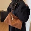 Ethnic Style Beaded Handbag New Retro Casual Versatile Bucket Bag Womens Design Suede Underarm B