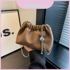 Túi xách xô kiểu Pháp nước hợp thời trang có ngăn và dây xích bên trong cho dây đeo mùa hè