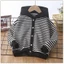 Áo khoác cardigan có mũ trùm đầu phong cách mới mùa xuân cho bé trai và bé gái, áo len sọc sành
