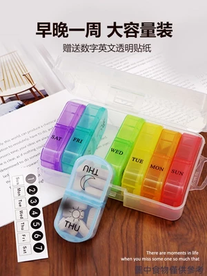Hộp Đựng Thuốc 7 Ngày Một Tuần Buổi Sáng Tối Dung Tích Lớn Đóng Gói Thuốc Bảo Quản Tuần 14 Ngăn Di Động Mini 2 Ngăn Hộp Đựng Thuốc