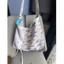 Retro Floral Canvas Bag Small Fresh Literary Temperament Taro Purple Cedar Small Fish Print Spli