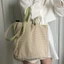 New French Style Summer Plaid Double-sided Canvas Bag Splicing Fresh Commuting Large Capacity Po