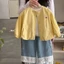 Áo khoác bé gái Xuân Thu Phong Cách Hàn Quốc Phong Cách Mới Trẻ Em Cho Bé Cổ Cổ Tim Trẻ Em Cao C