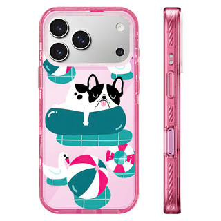 Ốp Lưng Acrylic Màu Tương Thích Cho IPhone 15 16 PLUS 14 15 16 17 Pro Max Cover Hoạt Hình Dễ Thương Chó Con Bơi Minh Họa Bao Cứng Chống Sốc Ốp Lưng Hộp