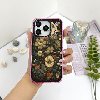 Ốp Lưng Màu Hoa Lớn Màu Retro Tương Thích Cho IPhone 11 12 13 14 15 16 17 Pro Max 12Mini Cover X XR XSMax Silicone Mềm Trong Suốt Cản SE 2022 6 7 8Plus Vỏ Chống Sốc