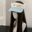 Korean Kitten Letter Embroidery Empty Top Hat Summer Casual Versatile Sun Protection Hat Outdoor