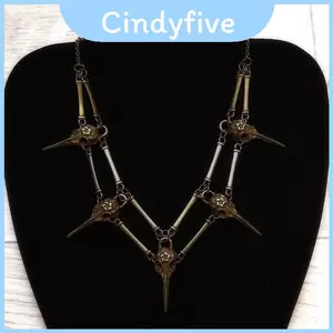 Vòng cổ hình chim nghệ thuật đen tối với mặt dây chuyền hợp kim và dây chuyền chéo cho nữ