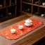 Họa Tiết Rồng Đỏ Trà Nhỏ Thảm Hai Mặt Thổ Cẩm Thấm Hút Cách Nhiệt Coaster Cho Một Người Uống Di Động Du Lịch Khô Trà Thảm