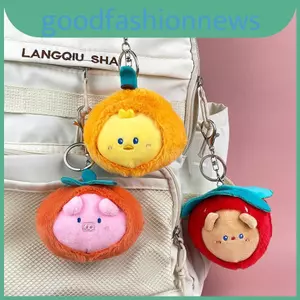 Móc khóa sang trọng động vật trái cây dễ thương và sành điệu được làm từ ngắn sang trọng hoàn hảo cho quà tặng nữ tính