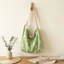 Summer New Mint Green Fresh Canvas Crossbody Shoulder Bag Large Capacity College Student Work Co