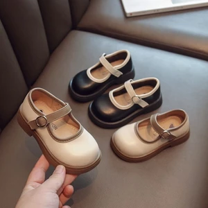 Giày đơn Velcro đế mềm phong cách công chúa mùa xuân dành cho bé gái, giày hiệu năng động thờ